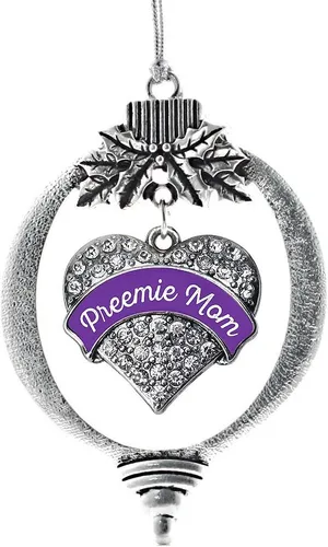 Vista 230 de Inspired Silver - Adorno con dije de hermana gemela - Adornos navideños de plata con circonitas cúbicas