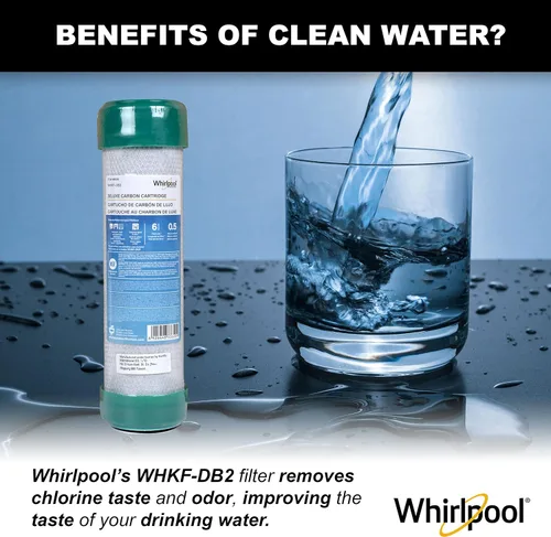 Vista 6 de Whirlpool Filtro de bloque de carbono Undersink WHKF-DB2, clasificación de 0.5 micrones que reduce mercurio, plomo, quistes, asbesto, vida útil de 6