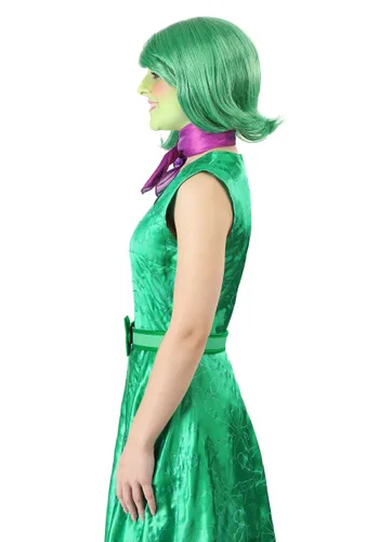 Vista 2 de Kit de disfraz para mujer Disney Inside Out Disgust con peluca, bufanda y cinturón Multicolor