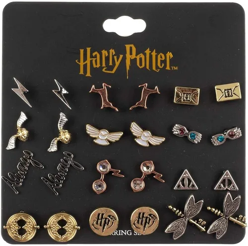 Vista 2 de Harry Potter Hogwarts Symbols - Juego de aretes de moda Harry Potter