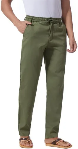 Vista 33 de Pantalones casuales de lino de algodón para hombre, pantalones sueltos de playa, pantalones largos de yoga ligeros