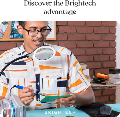 Vista 9 de Lupa con lámpara LED Brightech – LightView Flex – ultraluminosa, con abrazadera, luz de día LED, ahorradora de energía con aumento de 1,75X, negro