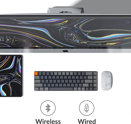 Vista 3 de Keychron K7 - Teclado de computadora con 68 teclas ultra delgado RGB retroiluminado en caliente para Mac Windows teclado mecánico inalámbrico