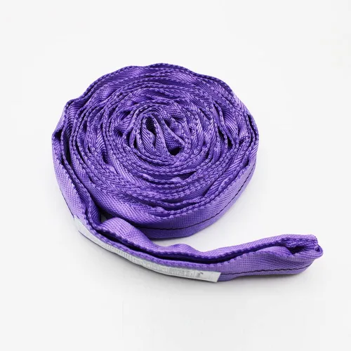 Vista 12 de Correas de elevación redondas sin fin de poliéster morado, 4 pies de longitud, capacidad vertical de 2,600 libras, cesta de 5,200 libras