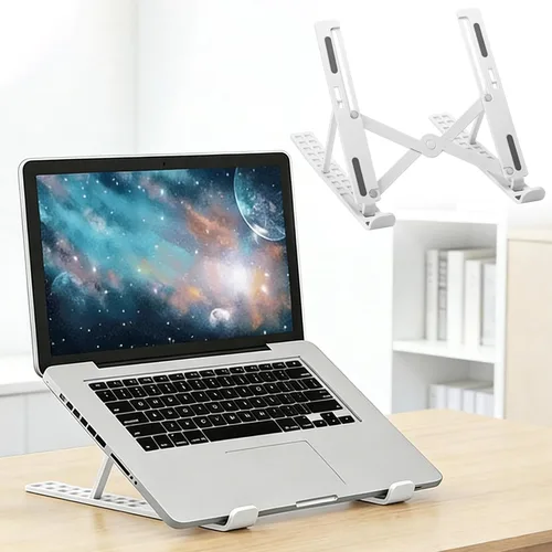Vista 6 de Soporte ajustable para laptop para escritorio, elevador plegable portátil, soporte ergonómico para computadora compatible con portátiles de 10 a