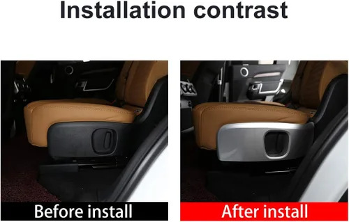 Vista 2 de YIWANG - Embellecedor cromado ABS para asiento de coche, 2 piezas para Land Rover Discovery 5 LR5 2017 2018 2019 accesorios de coche