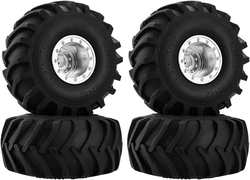 Vista 7 de GLOBACT Neumáticos de aluminio Monster Truck RC de 2.677 x 1.299 in para 1/24 AXIAL SCX24 FMS FCX24 RC Crawler Accesorios de actualización de coche