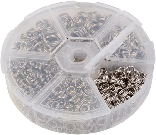 Vista 4 de Pandahall - 1 caja de anillos divididos de hierro de doble bucle redondo para hacer joyas de 0.157 in/0.197 in/0.236 in/0.276 in/0.315 in/0.394 in