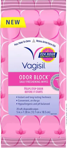 Vista 5 de Vagisil Toallitas, Toallitas Vaginales Femeninas Medicadas Antipicazón, Máxima Potencia, Alivio Instantáneo, 20 Toallitas (Paquete de 1)