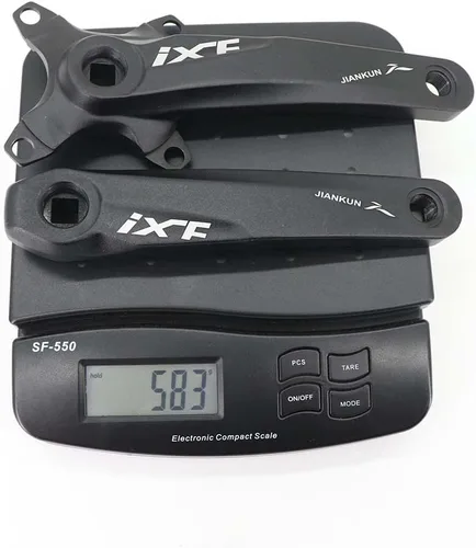 Vista 6 de DJC MTB - Juego de bielas cuadrado con agujero cónico 104BCD con plato 32 34 36 38T 6.693 in 6.890 in Bielas aluminio negro rojo
