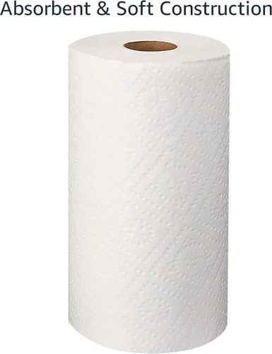 Vista 4 de AmazonCommercial - Toallas de papel de cocina adaptadas de 2 capas, color blanco (SOFI-054) A granel Tamaño adaptable Envueltas
