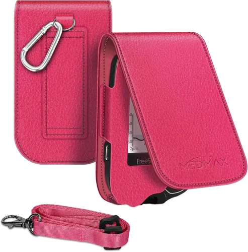 Vista 8 de Funda protectora de piel sintética con cordón desmontable para colgar Para Freestyle Libre 3 2 / Libre Reader, a prueba de golpes, para Negro