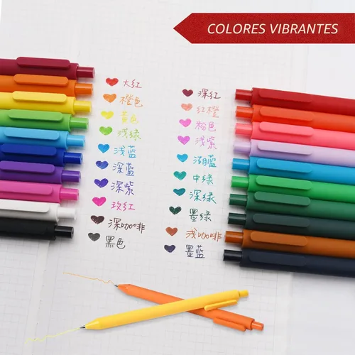 Vista 7 de Kaco PURE - Bolígrafos de gel de colores surtidos, 20 piezas, 0.7 mm, punta media, bonitos artículos de papelería estéticos para tomar notas y hacer