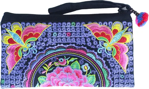 Vista 29 de Sabai Jai - Bolso de pulsera para teléfono inteligente - Carteras de embrague bordadas a mano Boho