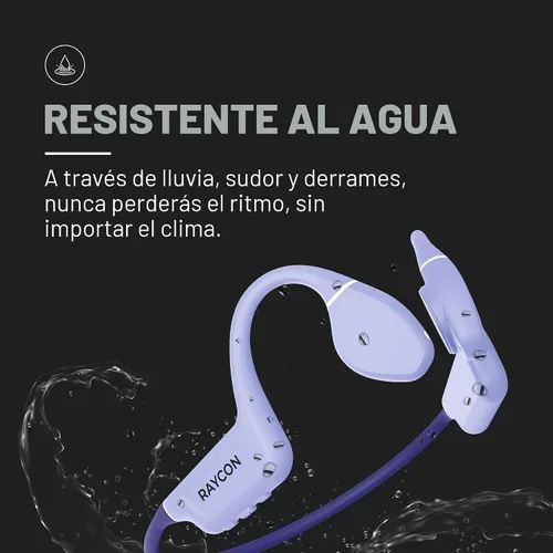 Vista 5 de Raycon Auriculares de conducción ósea, auriculares deportivos Bluetooth de oreja abierta con micrófono, auriculares resistentes al agua IP68