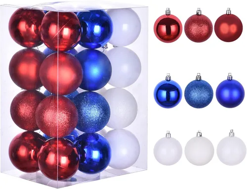 Vista 10 de 30 unidades de adornos de bola de Navidad, decoraciones de árbol irrompibles de 2.36", bola colgante perfecta para decoración de fiestas navideñas