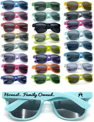 Vista 20 de Gafas de sol de fiesta personalizadas, regalos de boda a granel, regalos para invitados, cumpleaños, licenciatura, graduación, novia, novia, Mezclado