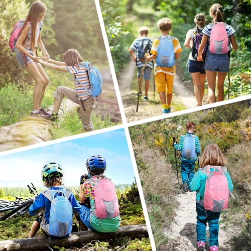 Vista 8 de Mochila de hidratación para niños, mochila de hidratación con vejiga de hidratación de 1.5 L, ligera, aislada, para senderismo, ciclismo, escalada