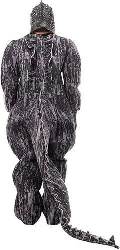 Vista 4 de EraSpooky - Disfraz de dinosaurio monstruo para hombre color gris