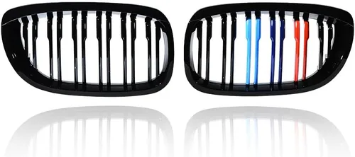Vista 22 de Izquierda Derecha Rejillas frontales de capó de fibra de carbono compatibles con BMW E46 325Ci 330Ci Coupé Convertible 2003-2006