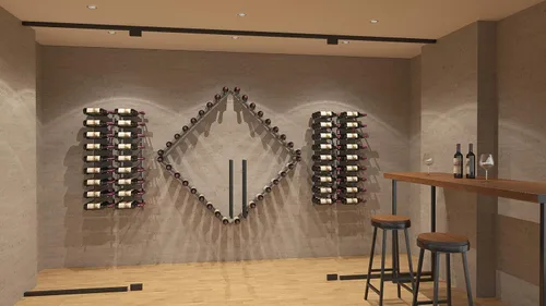 Vista 5 de VintageView Vino Rails Flex Wine Rack (Gunmetal, botellas estándar (25.4 fl oz))