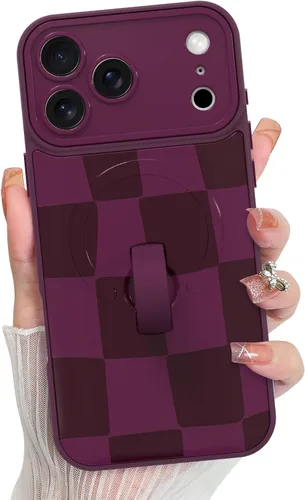 Vista 198 de KANGHAR Compatible con iPhone 17 Pro Case Spot Pattern - Negro Mancha rosada negra