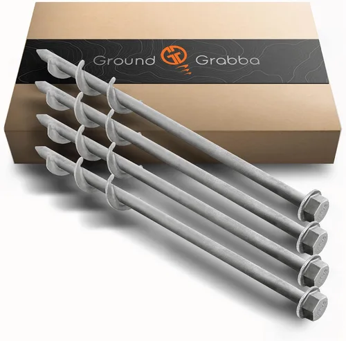 Vista 5 de GROUNDGRABBA Estaca atornillada para arena y suelo suelto Tornillos de tierra de anclaje de tierra accionados por taladro de primera calidad