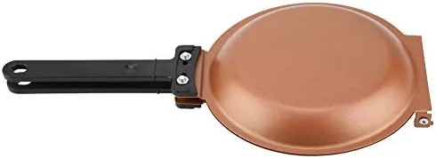 Vista 4 de Sartén de doble cara, sartén de doble cara, sartén de doble cara, sartén de 2 caras Fif Omlettes, sartén para huevos con tapa, sartén antiadherente