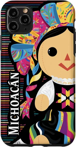 Vista 4 de Funda para iPhone 12 mini Michoacan Monita Muneca Maria de Trapo Mexicana