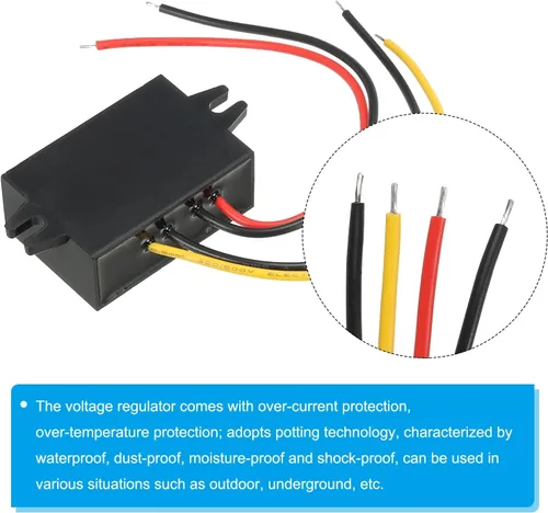 Vista 5 de PATIKIL DC 36V 48V a DC 24V 1.5A 36W convertidor de energía regulador plástico Shell para el sistema solar LED
