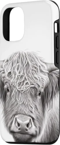 Vista 2 de Funda para iPhone 15 Highland Cow Scottish Cattle Pencil