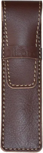 Vista 9 de DiLoro Estuche organizador de cuero de grano completo para bolígrafo individual (negro con rojo)