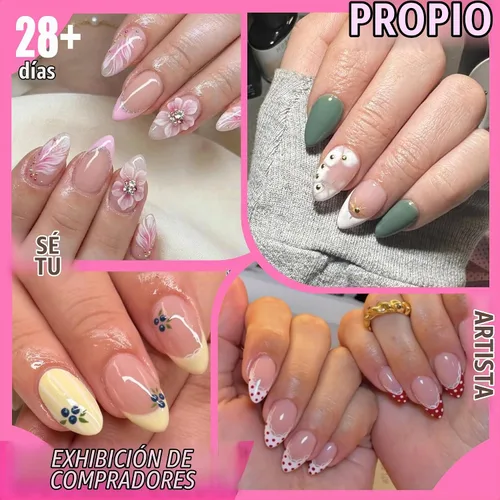 Vista 2 de UNA GELLA Puntas de uñas cortas de almendra: 504 PCS uñas postizas cortas, puntas de uñas de gel a presión suave, forma de almendra preformada A1