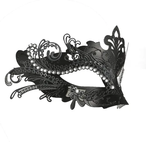 Vista 3 de Máscara de metal de Halloween Galant Máscara de mascarada para mujer, máscara veneciana, fiesta, baile de graduación, Mardi Gras, boda, decoración