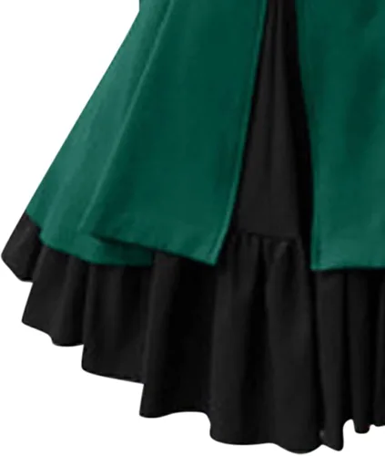 Vista 3 de PANOEGSN Vestido victoriano de Lolita para mujer, vestido gótico en capas, vestido rococó de los años 1800, disfraz medieval de princesa renacentista