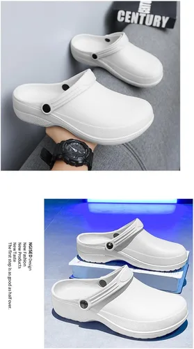 Vista 5 de Unisex EVA Clogs Waterproof Comfortable Oil-Resistant Non-Slip Work Shoes for Chef Nurse