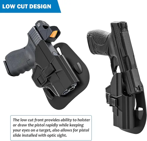 Vista 4 de S&W M&P Shield/Shield Plus OWB Holster, liberación del índice, mano derecha, 0.354 in/.40, barril de 3.1 pulgadas
