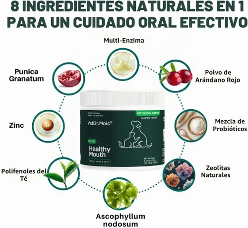 Vista 5 de Polvo de limpieza de dientes de perro, polvo dental para perros y gatos, placa fuera de laboratorio de limpieza de dientes de mascotas, removedor
