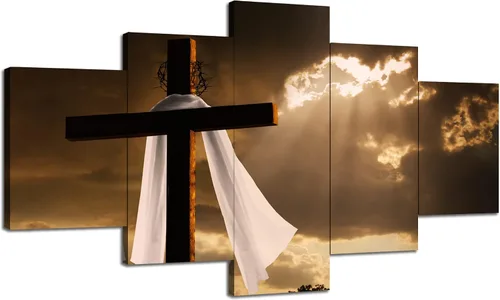 Vista 61 de Arte de Pared Cristiano Símbolo Religioso Cuadro Enmarcado Pintura de Cruz de Cristo Cruces Decoración de Pared Impresión en Lienzo de Cruz Póster