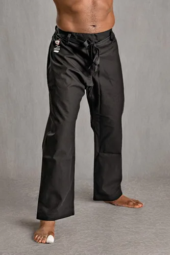 Vista 8 de Ronin - Pantalones de karate pesados, color negro, blanco o camuflaje, 100% algodón, 12 onzas, cintura tradicional con cordón