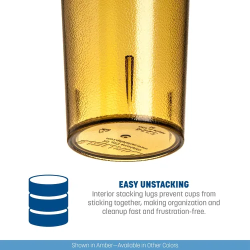 Vista 5 de Vaso de plástico CFS Stackable™, 24 onzas, ámbar (paquete de 72)