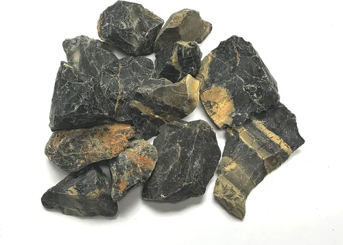Vista 3 de Ónix negro áspero, grande de 1 pulgada + piezas crudas (1 libra)