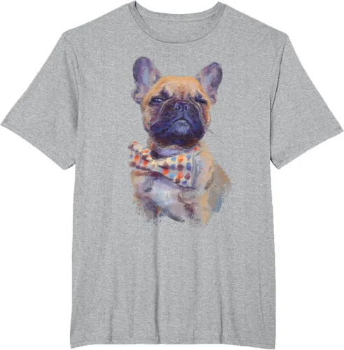 Vista 41 de Camiseta de bulldog francés con estampado realista, artística de bulldog francés, Negro, S