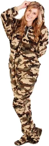 Vista 2 de Forever Lazy - Mameluco con pies para adultos, pijamas de una sola pieza para hombre o mujer, overol unisex, con pies desmontables