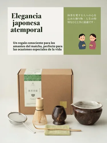 Vista 8 de Juego de 6 piezas para batidor de Matcha japonés con cuenco de cerámica Wabi-Sabi hecho a mano (Chawan), Chasen de bambú, soporte para batidor