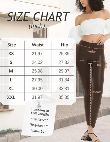 Vista 5 de Tapata Leggings de yoga de piel sintética de 252729 pulgadas para mujer, pantalones de cintura alta, pantalones pequeños para entrenamiento