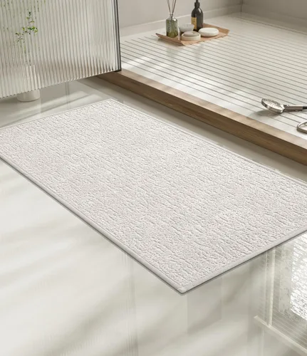 Vista 43 de Chakme Juego de 2 alfombras de baño ultrafinas, absorbentes, antideslizantes, lavables a máquina, color negro, 17 x 24 pulgadas / 17 x 30 pulgadas