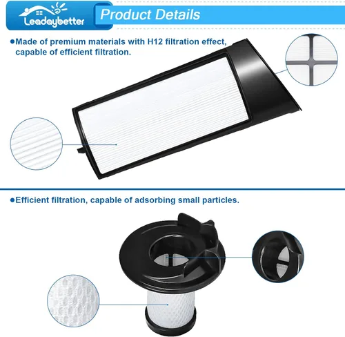 Vista 3 de Leadaybetter ICZ362H - Filtro de repuesto para aspiradora inalámbrica Shark ICZ362H / IC160 / IC162 Vertex Pro Powered Lift-Away, parte XFFK160