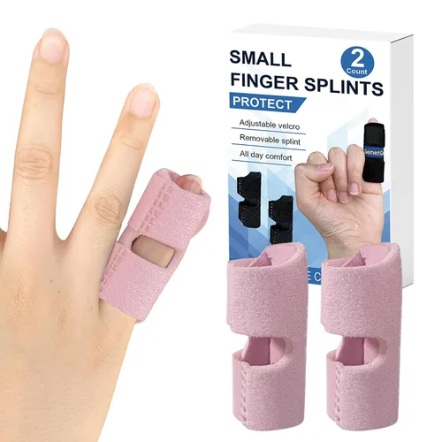 Vista 7 de GenetGo Férula pequeña para dedos – Paquete de 2 soportes para dedos rotos, inmovilización de nudillos para dolor de artritis, lesiones deportivas