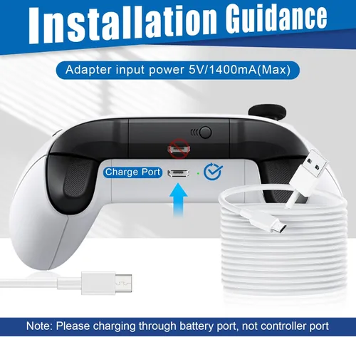 Vista 7 de Rechargeable Battery Pack for Xbox OneSXElite Controller with Micro-USB Charging Port, 2 x 1400mAh Batteries for Xbox One Controller